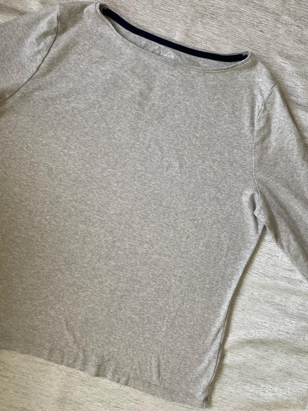 Talbots Heather Gray Cotton Tee 3/4 sleeves